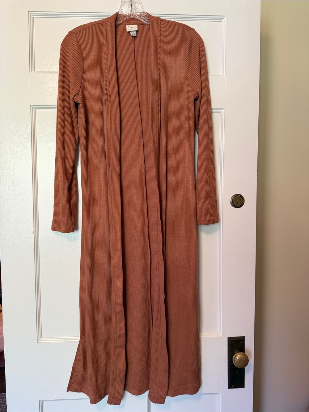 a new day Long Ribbed Open-Front Cardigan